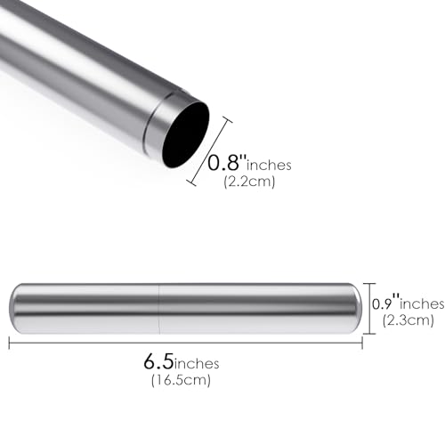 Linkidea 2 Pack Stainless Steel Cigar Case Tube Silver Up to 52 Ring Gauge Airtight Seal Portable Snap Closure - Image 5