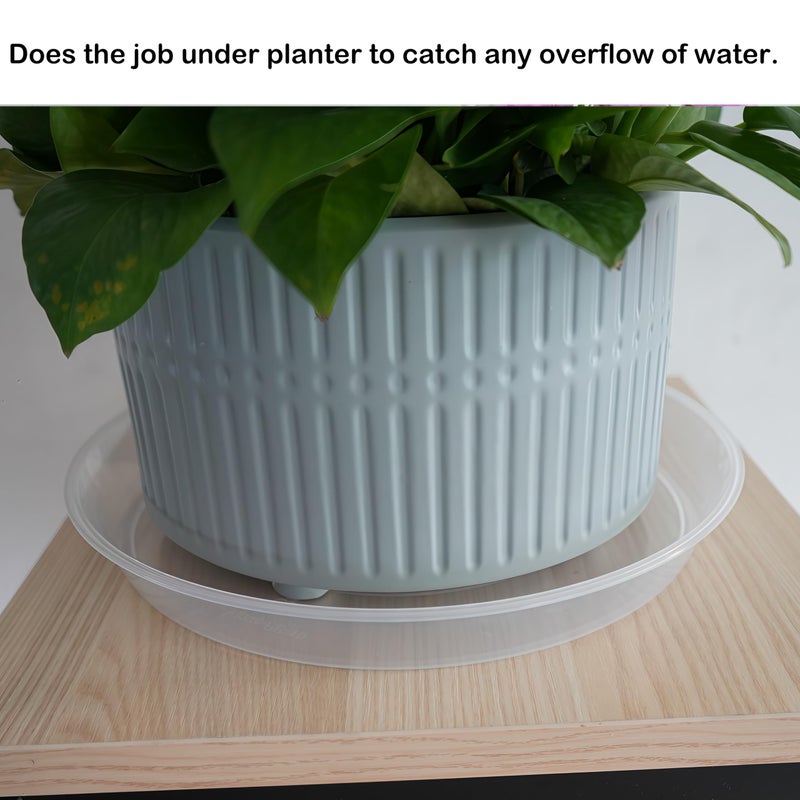 LWALRS 20 Pack Plant Saucer Tray (6 8 10 12 inch), Plant Saucers for Indoors Outdoor, Plastic Heavy Duty Drainage Drip Water Trays for Planter Pots Flower, Clear Pot Saucers Trays for Plants - Image 5