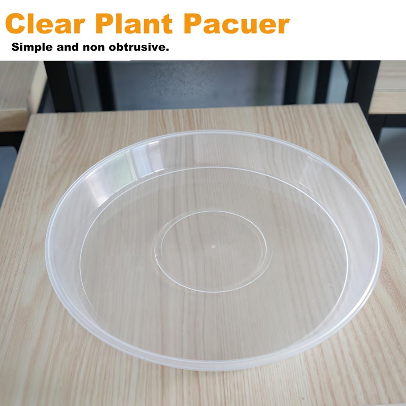 LWALRS 20 Pack Plant Saucer Tray (6 8 10 12 inch), Plant Saucers for Indoors Outdoor, Plastic Heavy Duty Drainage Drip Water Trays for Planter Pots Flower, Clear Pot Saucers Trays for Plants - Image 4