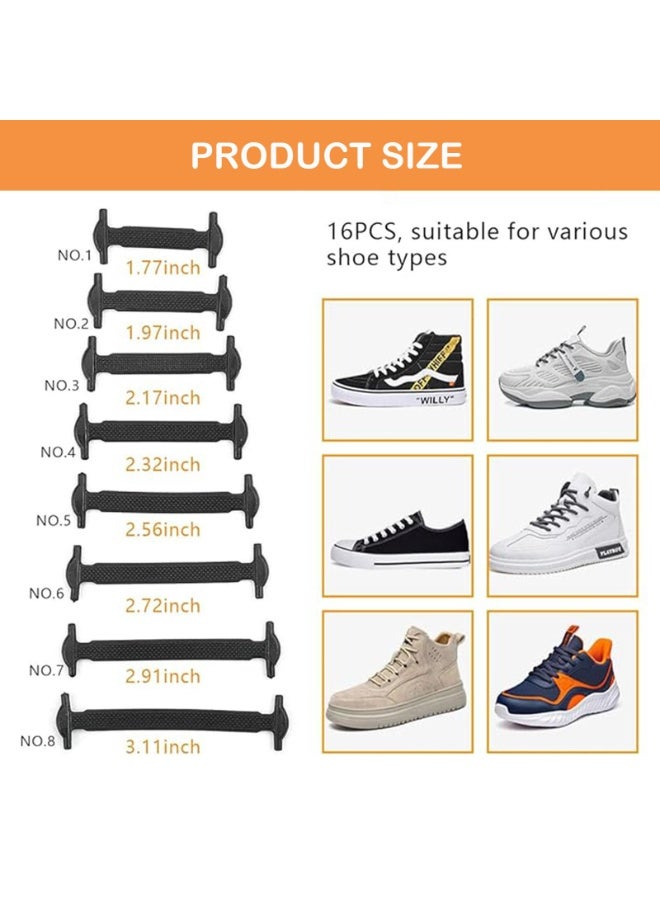 No Tie Shoelaces for Adults & Kids, Elastic Silicone Tieless Laces, Waterproof Flat Rubber Shoe Laces for Trainers, Boots, Basketball, Tennis, Running & Climbing Shoes, Black/White - Image 5