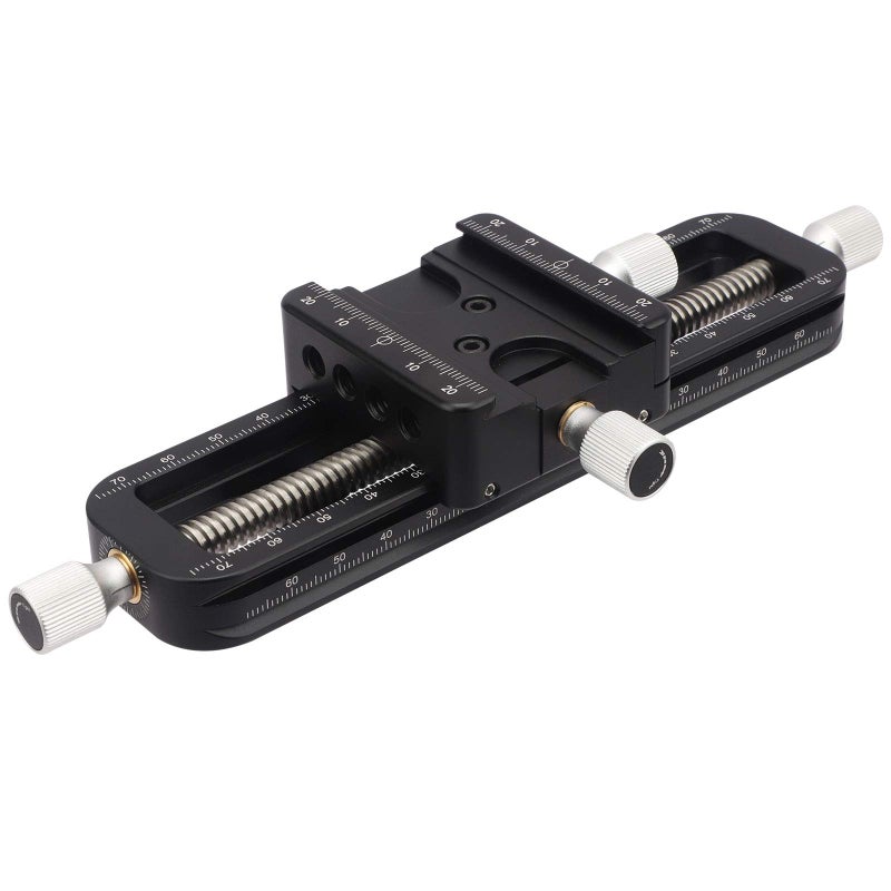 Haoge FM-160 Wormdrive Macro Rail for Macro Photography Track, Focus Stacking Precision Focus Slider/Close-up Shooting Clamp Plate Fine-Tuning Screw Rod - Image 1