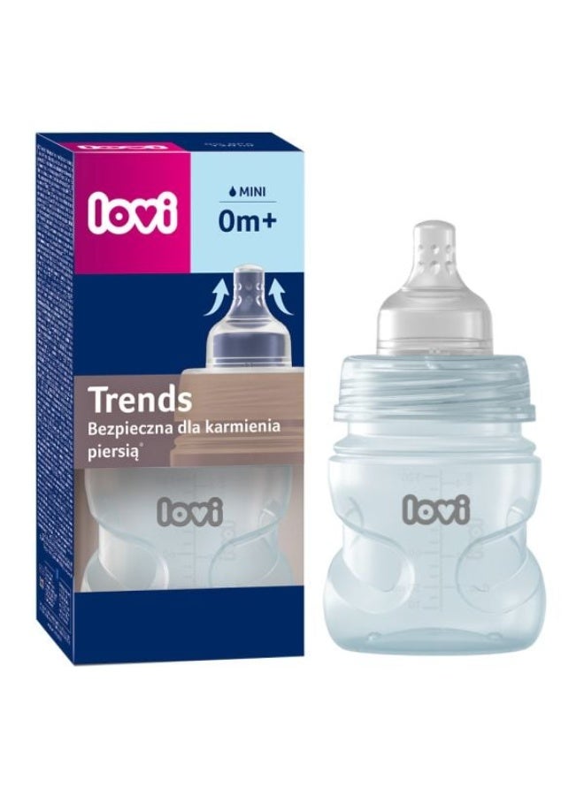 LOVI Trends Baby Feeding Bottle 150ml | BPA-Free | Anti-Colic | Safe for Breastfeeding Transition | 0+ Months | Blue - Image 1