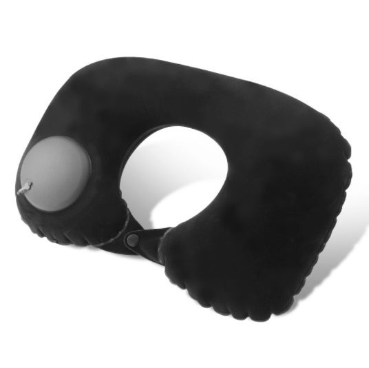 Inflatable U-Shaped Neck Pillow for TravelFlocking U pillow Black Flocking U pillow Black 