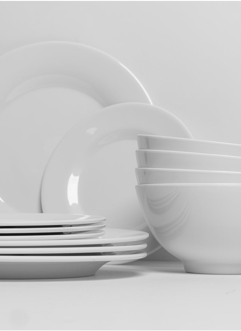 Master Gold - 12 Pieces Premium Melamine Dinner Set 12 Pieces For 4 People White Microwave And Dishwasher Safe | Melamine Plates Set | Healthy Melamine Dinner Set White ‎44.96 x 32 x 31.5 cm - Image 1