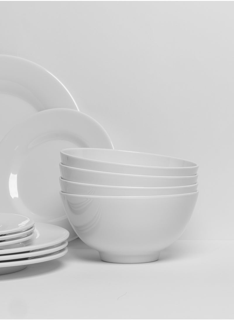 Master Gold - 12 Pieces Premium Melamine Dinner Set 12 Pieces For 4 People White Microwave And Dishwasher Safe | Melamine Plates Set | Healthy Melamine Dinner Set White ‎44.96 x 32 x 31.5 cm - Image 1
