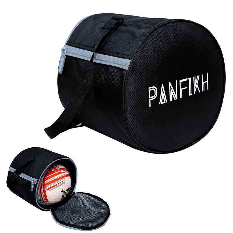 PANFIKH Football Bag for Boys Durable Sports Kit Bag with Adjustable Shoulder Strap and Mesh Pocket Spacious Gym Duffel for Football Accessories - Fit Also for Volleyball, Basketball (Black) - Image 1