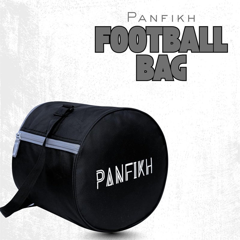 PANFIKH Football Bag for Boys Durable Sports Kit Bag with Adjustable Shoulder Strap and Mesh Pocket Spacious Gym Duffel for Football Accessories - Fit Also for Volleyball, Basketball (Black) - Image 2