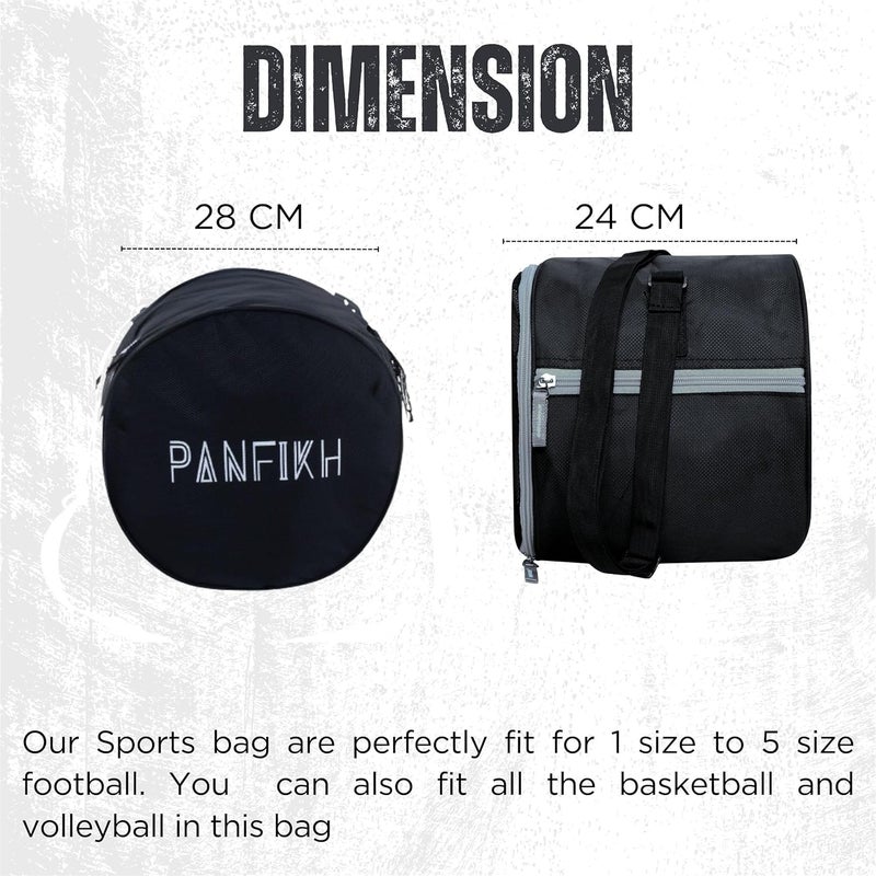 PANFIKH Football Bag for Boys Durable Sports Kit Bag with Adjustable Shoulder Strap and Mesh Pocket Spacious Gym Duffel for Football Accessories - Fit Also for Volleyball, Basketball (Black) - Image 5