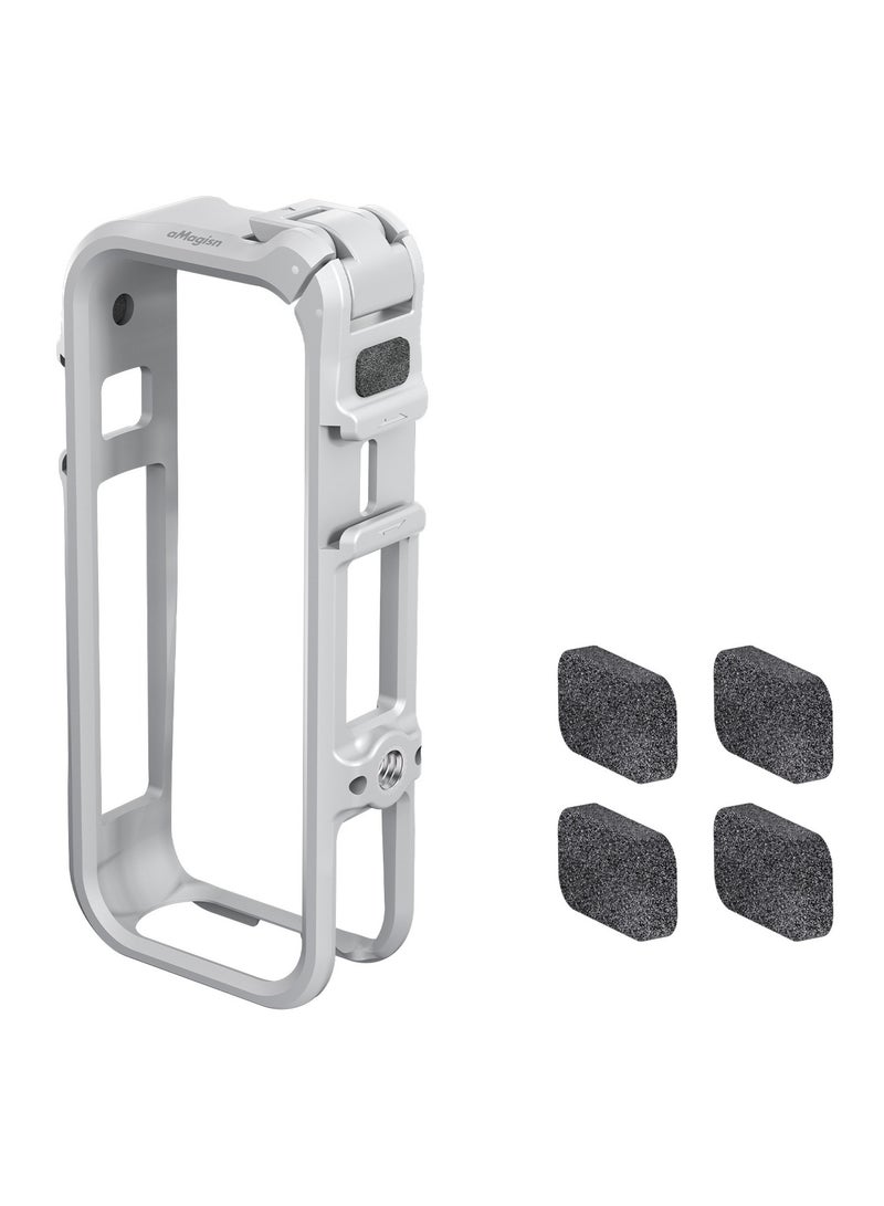 aMagisn Protective Frame for Insta360 X4 Air, Lightweight Multi-Functional Expansion Cage with Cold Shoe & 1/4” Mounts, Action Camera Accessory(White) - Image 1