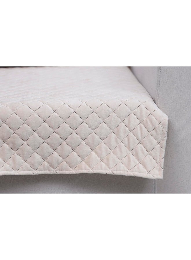 AAZEEM Original Velvet Sofa Cover | Stretch Fitted | Removable Washable Furniture Protector Slipcovers | Cream Color| 3 Seater Sofa Cover| - Image 4