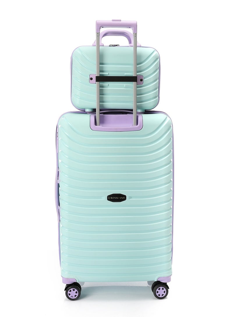 CROSSLAND Makeup Case – Polypropylene Hard Shell Cosmetic Bag, Travel Organizer, Lightweight & Stylish - Turquoise Purple - Image 4