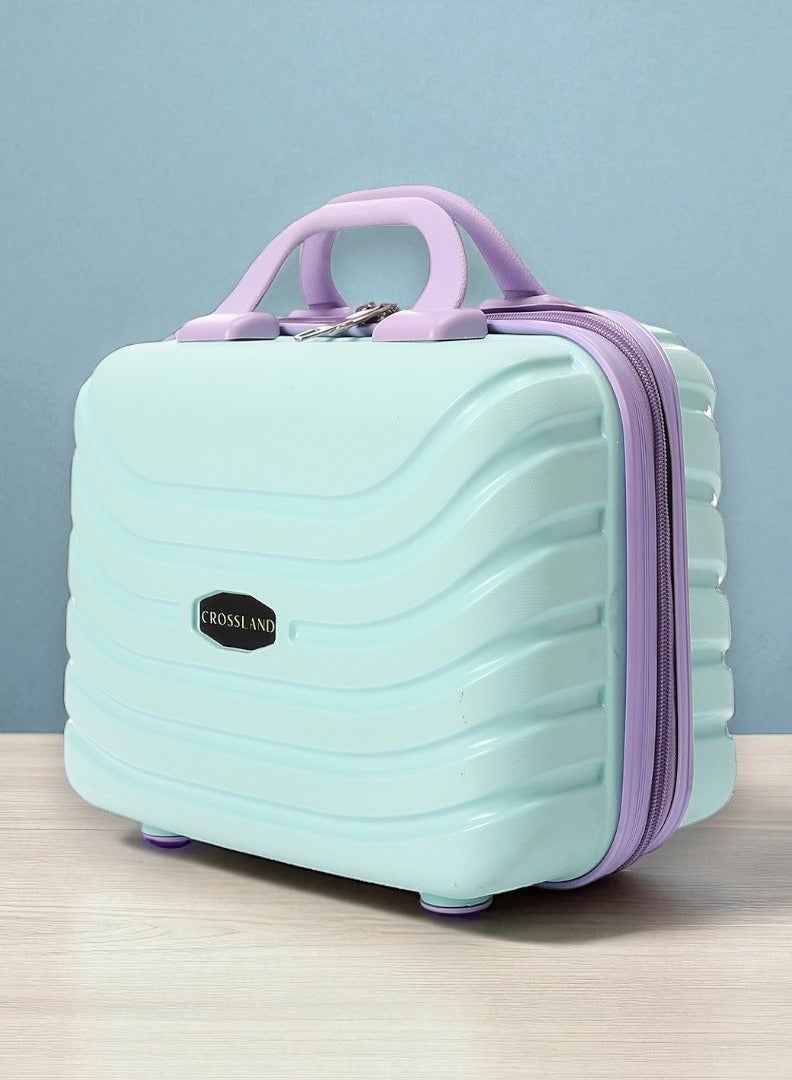CROSSLAND Makeup Case – Polypropylene Hard Shell Cosmetic Bag, Travel Organizer, Lightweight & Stylish - Turquoise Purple - Image 1