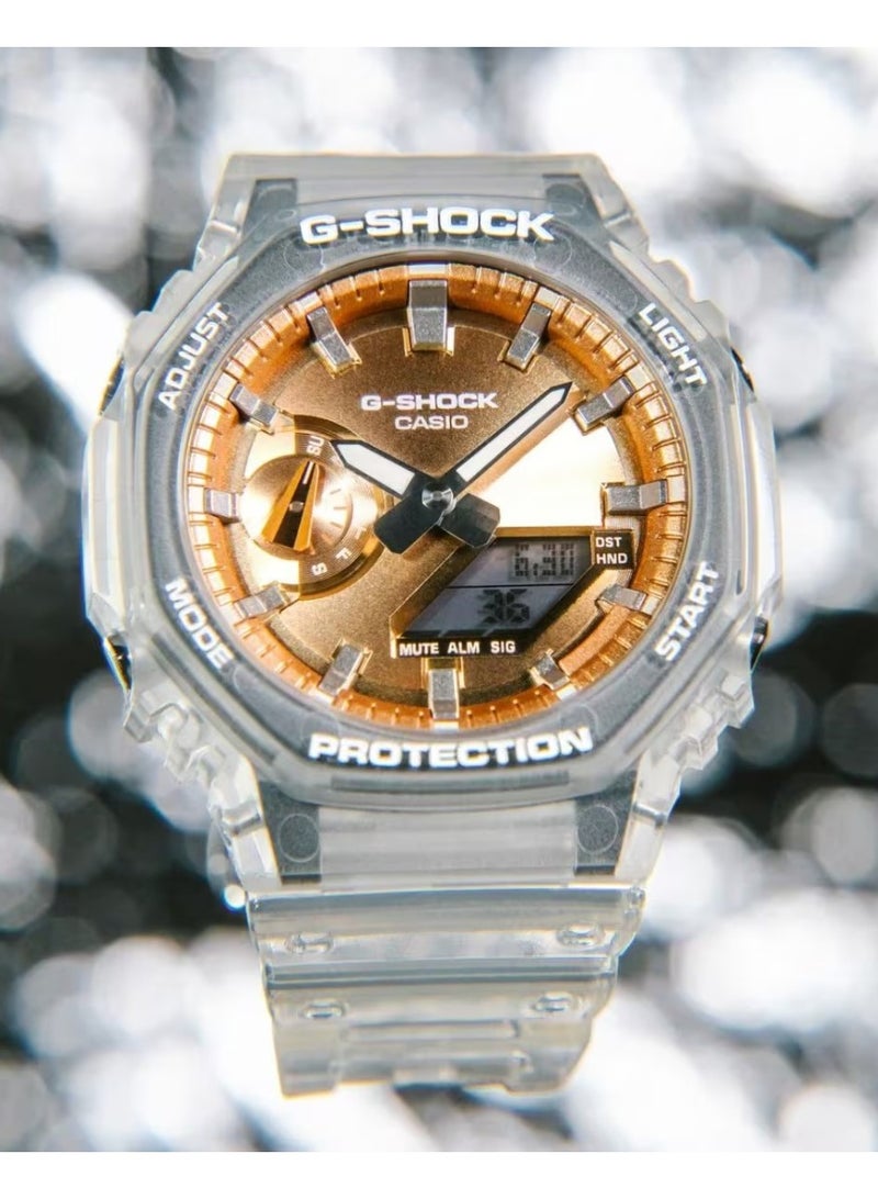 G-SHOCK Analog Digital Watch GA-2100BM-7A5DR, 45.4 mm Rose Gold, Carbon-Core Guard Resin Case & Strap, Shock-Resistant, 200 m WR - Image 1