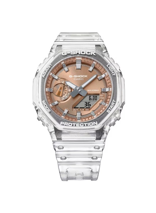 G-SHOCK Analog Digital Watch GA-2100BM-7A5DR, 45.4 mm Rose Gold, Carbon-Core Guard Resin Case & Strap, Shock-Resistant, 200 m WR - Image 4