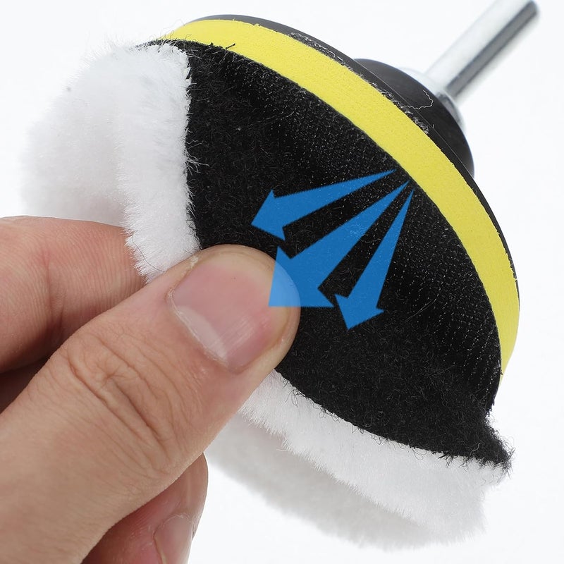 11pcs Auto Buffing Sponge Pads Set with Fleece Bonnet Polishing and Waxing Pads for Car Detailing and Paint Restoration Using Household Drill - Image 3