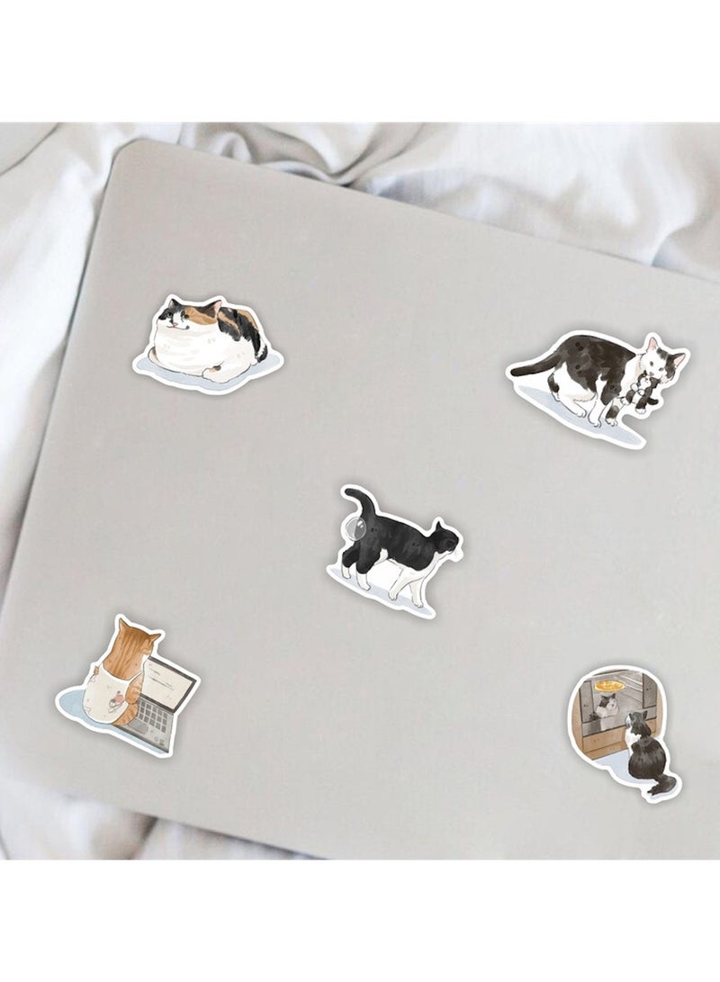 100 Pcs Cat Stickers Cute Aesthetic Waterproof Stickers,Vinyl Stickers for Water Bottle Laptop Phone Skateboard Stickers for Teens Girls Kids and Women - Image 2