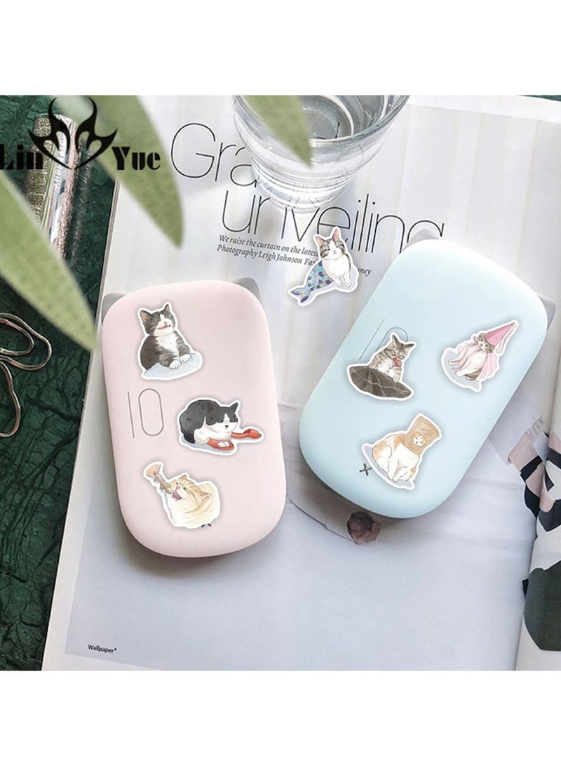 100 Pcs Cat Stickers Cute Aesthetic Waterproof Stickers,Vinyl Stickers for Water Bottle Laptop Phone Skateboard Stickers for Teens Girls Kids and Women - Image 3