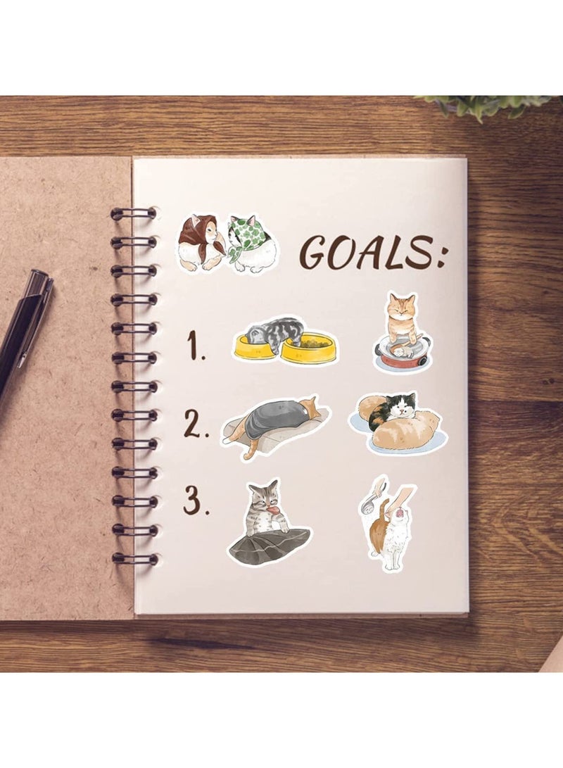 100 Pcs Cat Stickers Cute Aesthetic Waterproof Stickers,Vinyl Stickers for Water Bottle Laptop Phone Skateboard Stickers for Teens Girls Kids and Women - Image 5