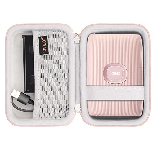 Canboc Carrying Case for Fujifilm Instax Mini Link 3 2 1 Smartphone Printer, Mesh pocket fit Instant Film and Cable, Pink (Case Only) - Image 1