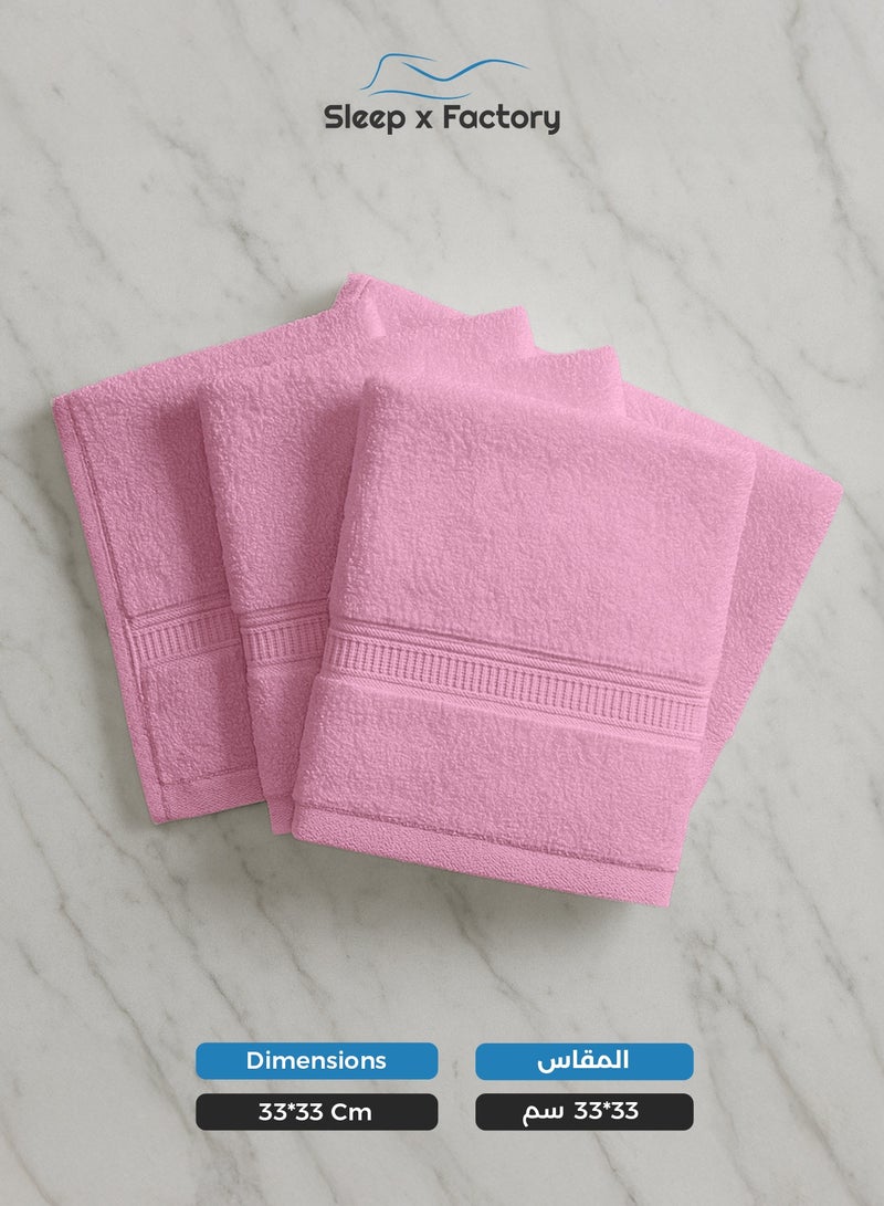 Sleep x Factory Pink Face Towel – 100% Cotton, Soft & Quick-Dry – 33x33 cm - Image 4