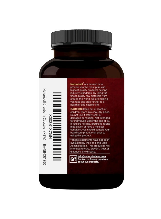 نايتشر بيل NatureBell Cranberry with Acerola – 240 Veggie Capsules - Image 3