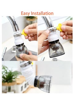 Excefore 3Pcs Retractable Tap Head Water Faucet Extender Splash-proof Kitchen Tap Filter 360-degree Adjustable Filtration  - Image 4