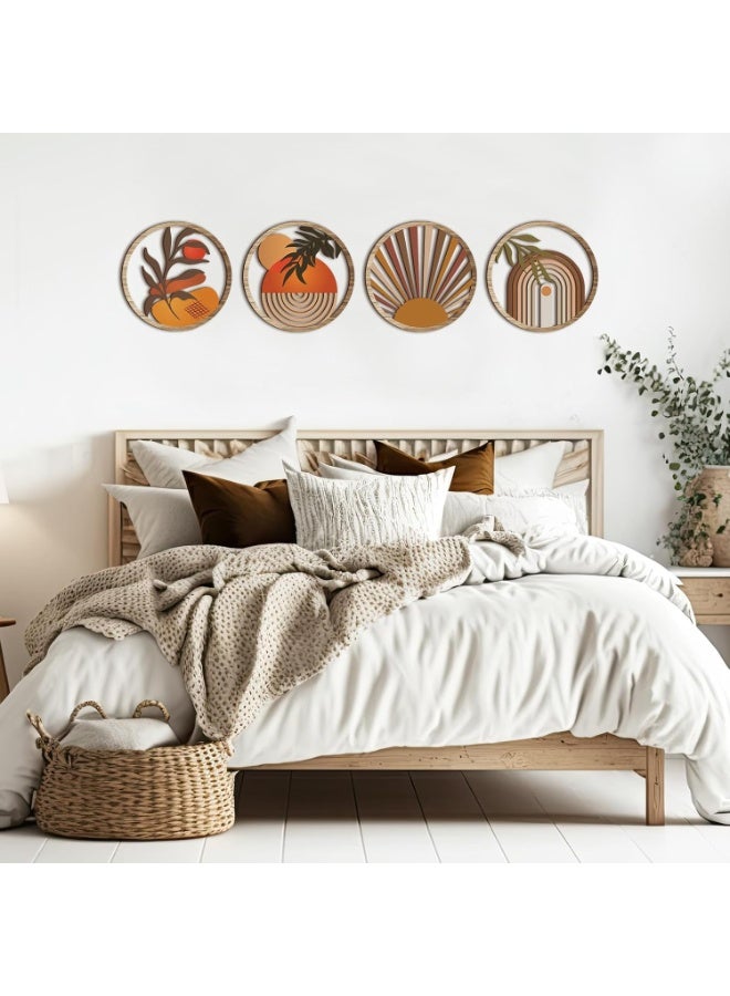 Relex 4 Country Farmhouse Wall Art Decoration, Bohemian Wall Hanging Sculpture, Hollow-out Hanging Art for Living Room, Bedroom, Country Courtyard, Housewarming Gift (20 cm) - Image 4