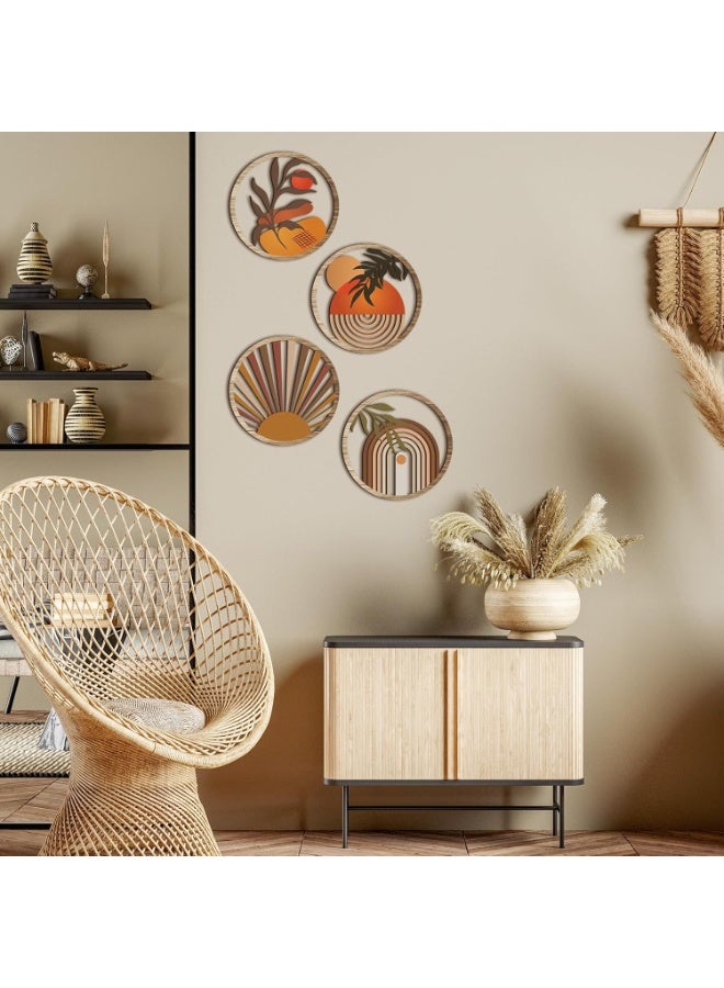 Relex 4 Country Farmhouse Wall Art Decoration, Bohemian Wall Hanging Sculpture, Hollow-out Hanging Art for Living Room, Bedroom, Country Courtyard, Housewarming Gift (20 cm) - Image 5