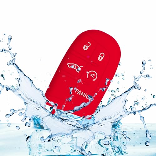 Autobase Silicone Key Fob Cover for Jeep Grand Cherokee Renegade Compass Dodge Challenger Charger Dart Durango Journey Chrysler 200 300 | Car Accessory | Key Protection Case - 2Pcs - Image 4