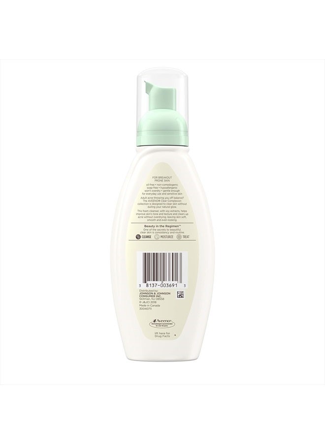 Aveeno Clear Complexion Foaming Facial Cleanser, Scentless, 6 Fl Oz (Pack of 1) Package may vary - Image 2
