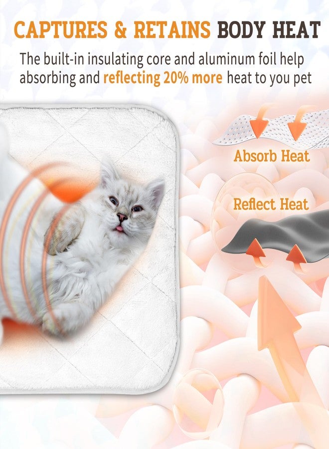 NWK Fluffy Self Warming Cat Mat, Cat Blanket, Thermal Dog Mat, Washable, Non-Slip Bottom for Sofa & Crate & Kennel & Car Seat (Creamy White, Medium (28'' X 19'' X 0.4'')) - Image 4