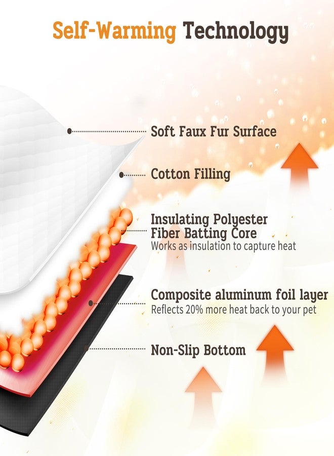 NWK Fluffy Self Warming Cat Mat, Cat Blanket, Thermal Dog Mat, Washable, Non-Slip Bottom for Sofa & Crate & Kennel & Car Seat (Creamy White, Medium (28'' X 19'' X 0.4'')) - Image 3