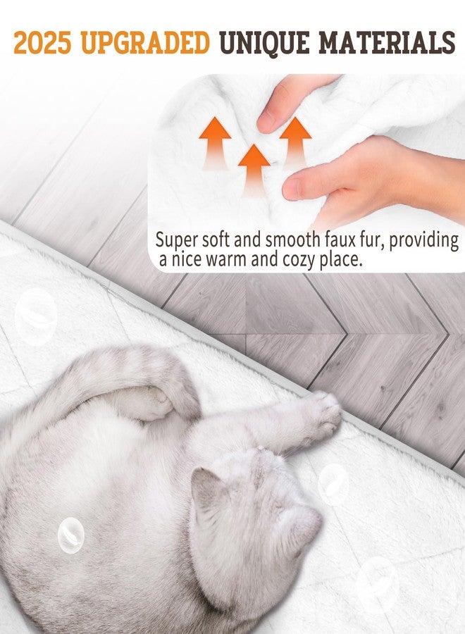 NWK Fluffy Self Warming Cat Mat, Cat Blanket, Thermal Dog Mat, Washable, Non-Slip Bottom for Sofa & Crate & Kennel & Car Seat (Creamy White, Medium (28'' X 19'' X 0.4'')) - Image 2