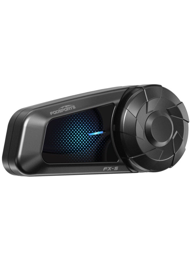 Fodsports FX-S Motorcycle Bluetooth Headset V5.4, 2-Way Helmet Intercom Communication System with IP67 Waterproof, CVC Noise Cancellation, Hands-Free Music/Call, 2 Type Mics, 1 Pack - Image 1