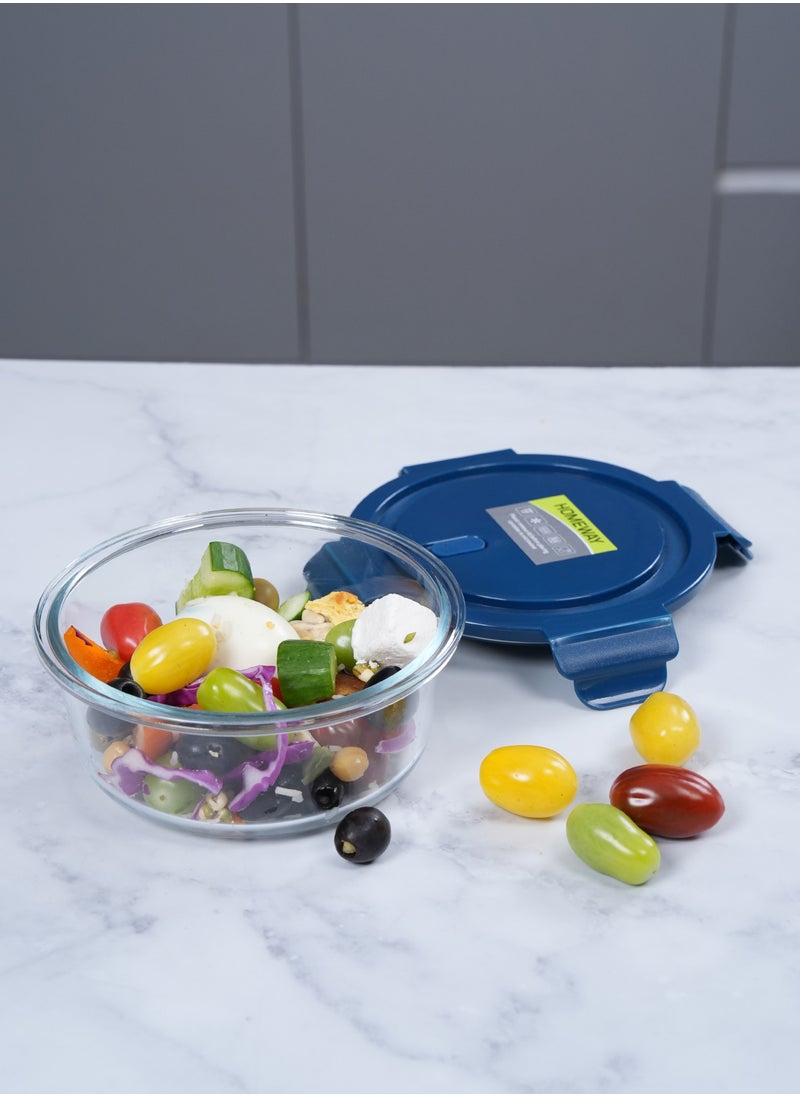 620ML Round Glass Food Storage Container – Leak-Proof, Microwave & Freezer Safe