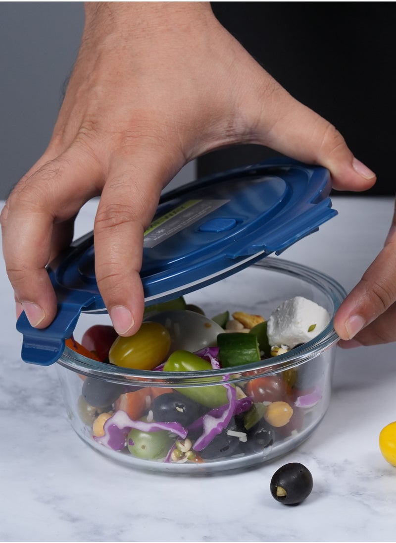 620ML Round Glass Food Storage Container – Leak-Proof, Microwave & Freezer Safe