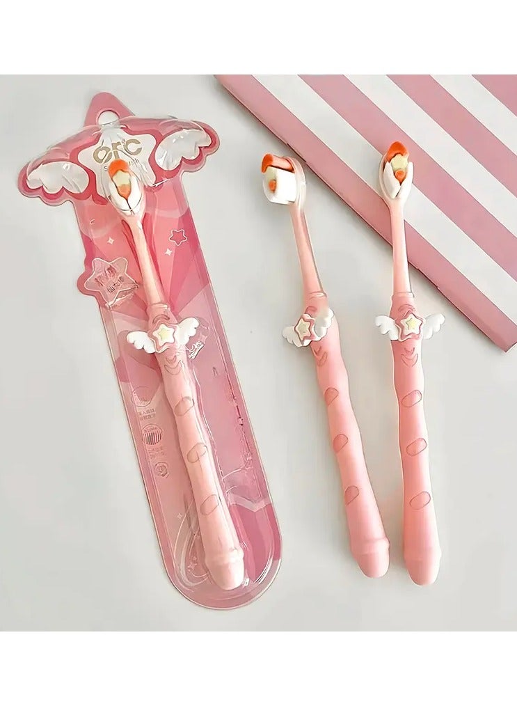 جلوسكي 1pc جنية عصا فرشاة أسنان ناعمة السيليكون - لطيف، قبضة غير انزلاق للبالغين والأزواج، تصميم لطيف للرعاية الفموية المنزلية - Image 5