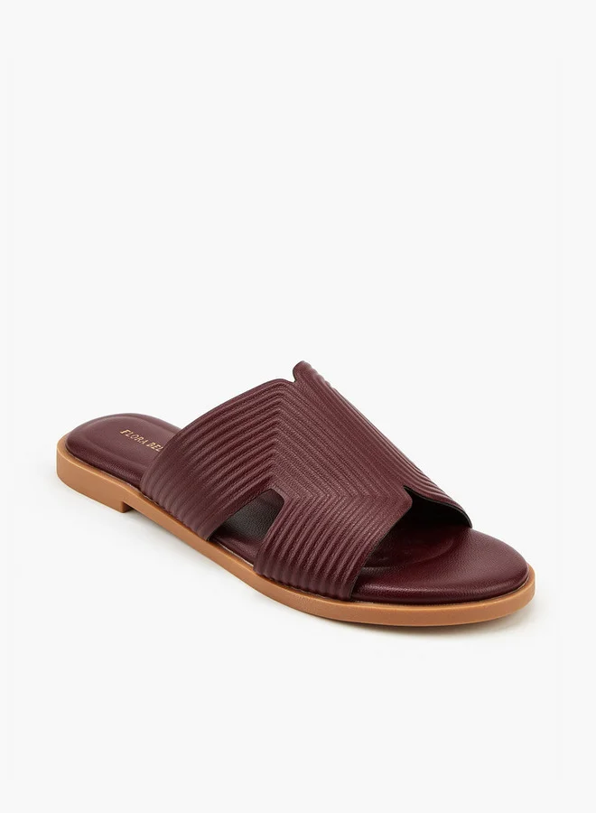 Flora Bella By Shoexpress Textured Slip-On Flat Sandals