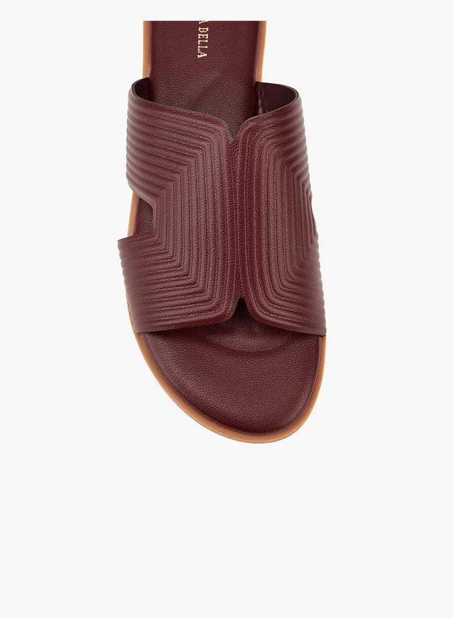 Flora Bella By Shoexpress Textured Slip-On Flat Sandals