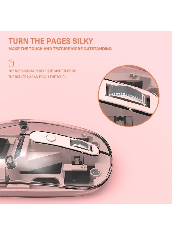 JeDEL Wireless Mouse WD131P , Dual Bluetooth and 2.4GHz Connection for a Stable and Smooth User Experience, Ergonomic Design in Elegant Beige Color, Adjustable Resolution up to 1600 DPI, Rechargeable  Long Life Battery , Dazzling RGB Lighting, Ideal for Gaming, Office Work, Study, Laptops and Computers - Image 4