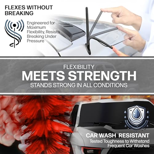 AntennaMastsRus - Short Rubber Antenna fits Toyota FJ Cruiser (2007-2015) - USA Stainless Steel Threading - The Original 6 3/4 Inch Accessories - Car Wash Proof - Internal Copper Coil - Image 4
