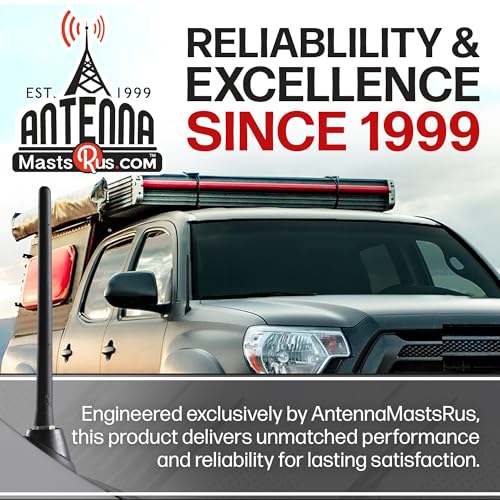 AntennaMastsRus - Short Rubber Antenna fits Toyota FJ Cruiser (2007-2015) - USA Stainless Steel Threading - The Original 6 3/4 Inch Accessories - Car Wash Proof - Internal Copper Coil - Image 2