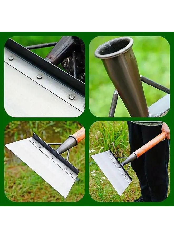 11 81 Inch Stainless Steel Garden Spade Heavy Duty Digging Tool With Wooden Handle - Image 2
