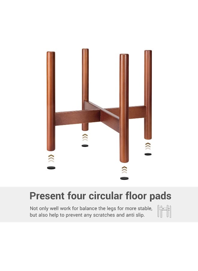 Horoof Home حامل نباتات خشبي حديث من هروف هوم®، 30x30x30 سم، تشطيب بني - تصميم أنيق وبسيط لزرع النباتات الداخلية - Image 4