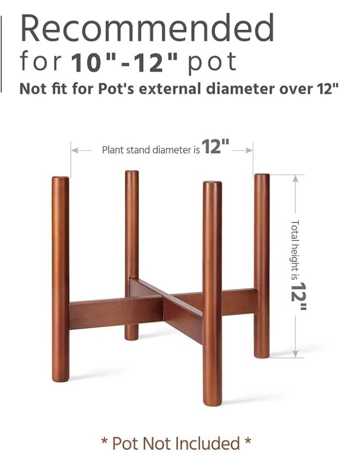 Horoof Home حامل نباتات خشبي حديث من هروف هوم®، 30x30x30 سم، تشطيب بني - تصميم أنيق وبسيط لزرع النباتات الداخلية - Image 3