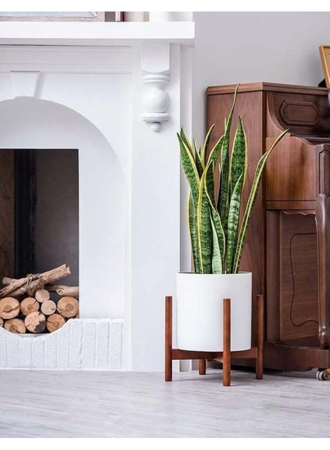 Horoof Home حامل نباتات خشبي حديث من هروف هوم®، 30x30x30 سم، تشطيب بني - تصميم أنيق وبسيط لزرع النباتات الداخلية - Image 1