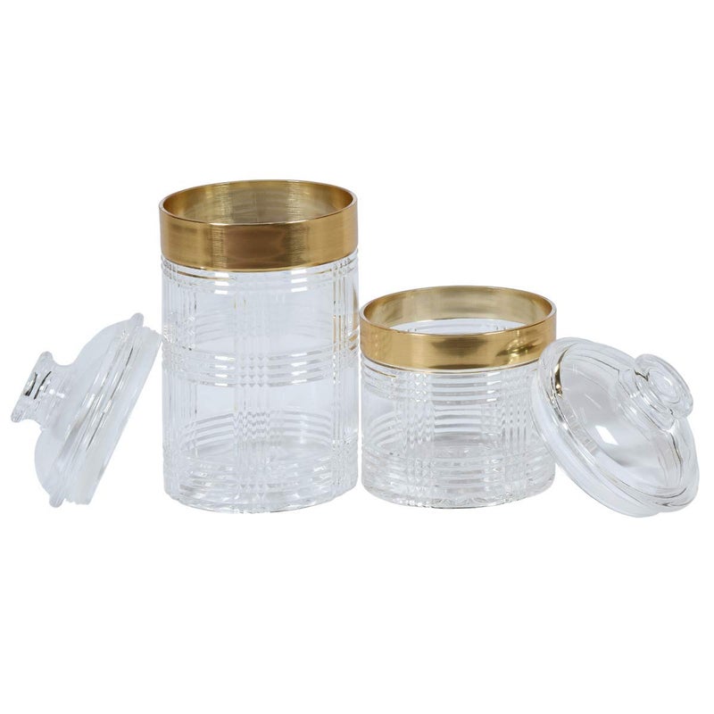 FEELING MALL Acrylic Decorative Container Box With Lid 2 Pieces White - Image 2