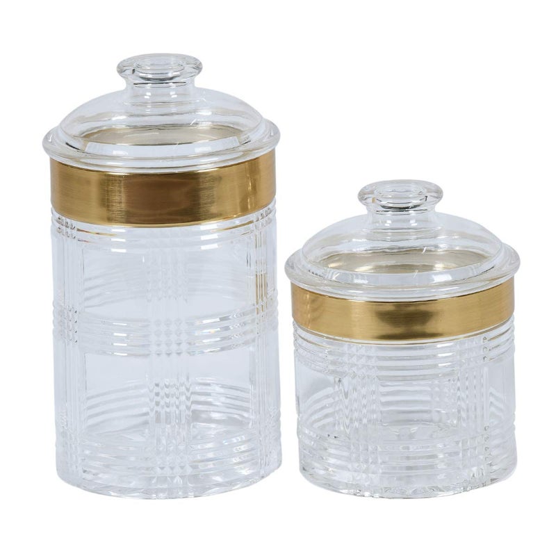 FEELING MALL Acrylic Decorative Container Box With Lid 2 Pieces White - Image 1