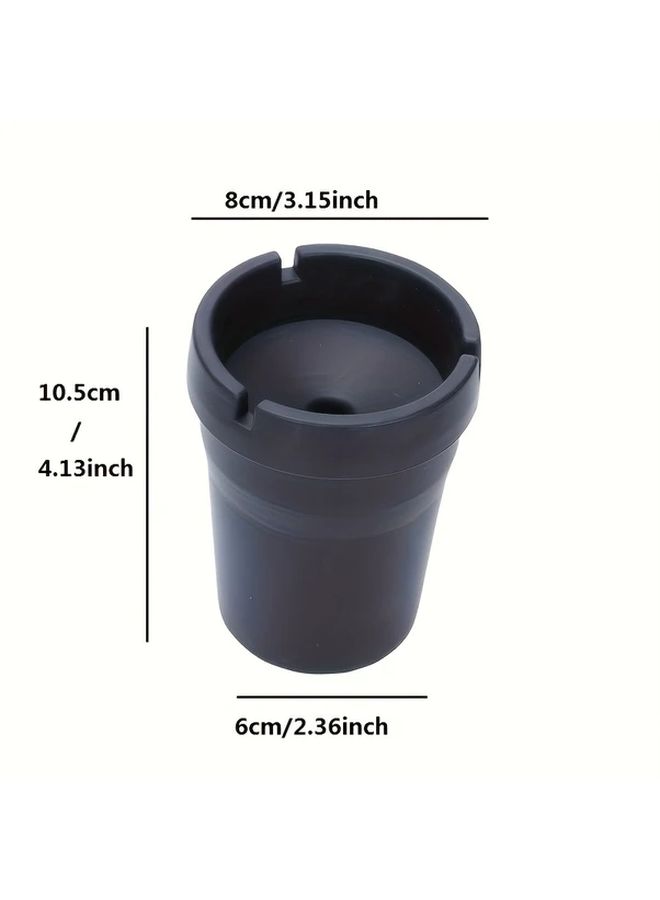 40Oz Black Plastic Portable Car Ashtray Smokeless Easy Clean Indoor Outdoor - Image 2