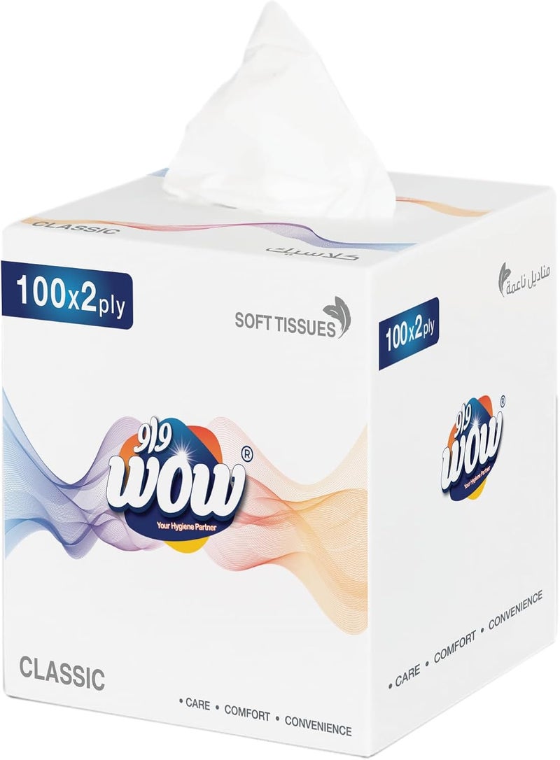 WOW Classic 2-Ply Facial Tissues - 100 Sheets